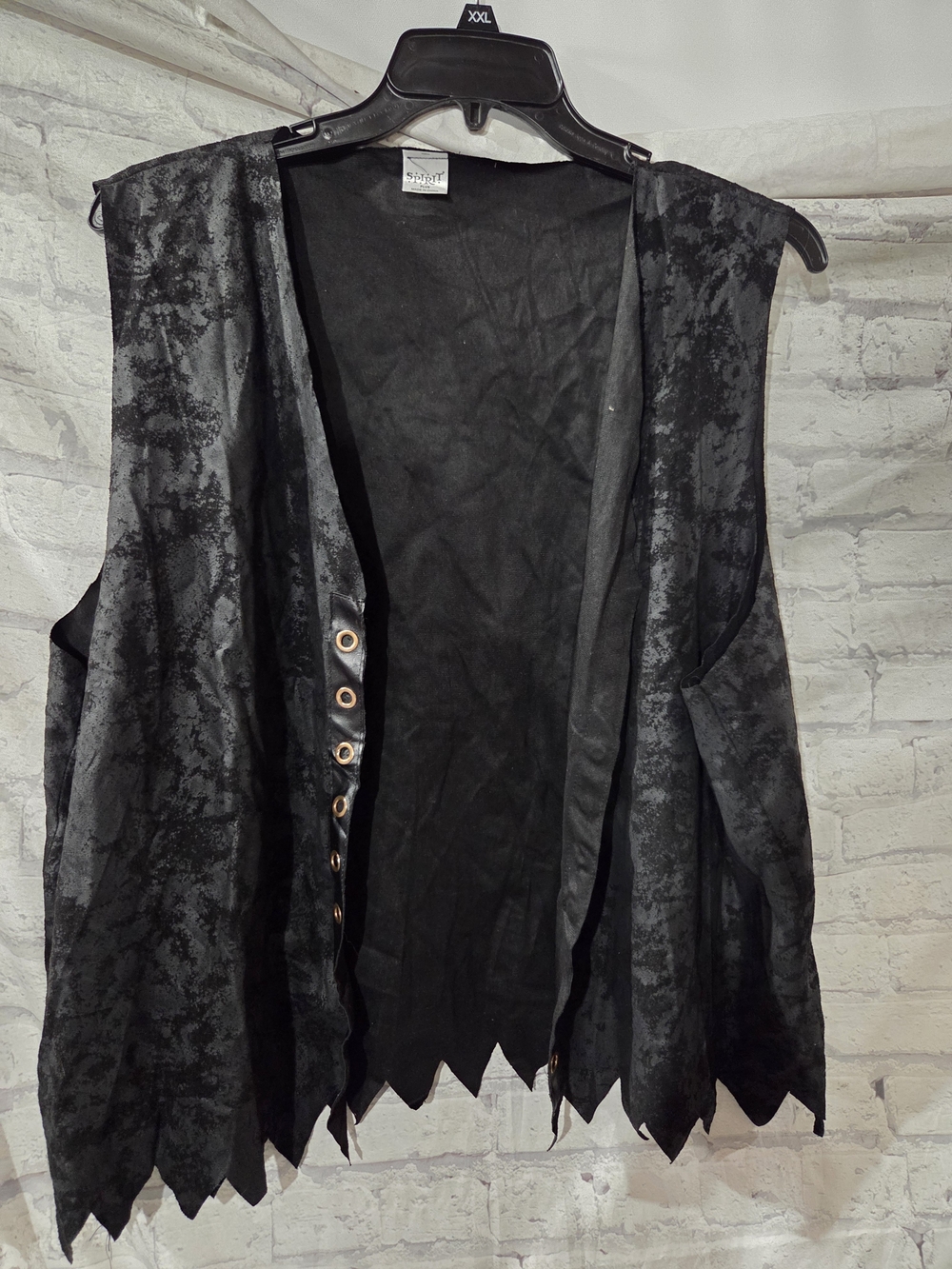Spirit Black Pirate Vest with Grommet Detail